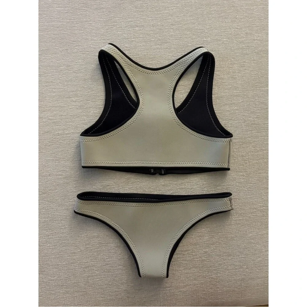 Abysse Jenna Bikini Set Pearl Black Neoprene Surf Wet Suit 2mm Size Small